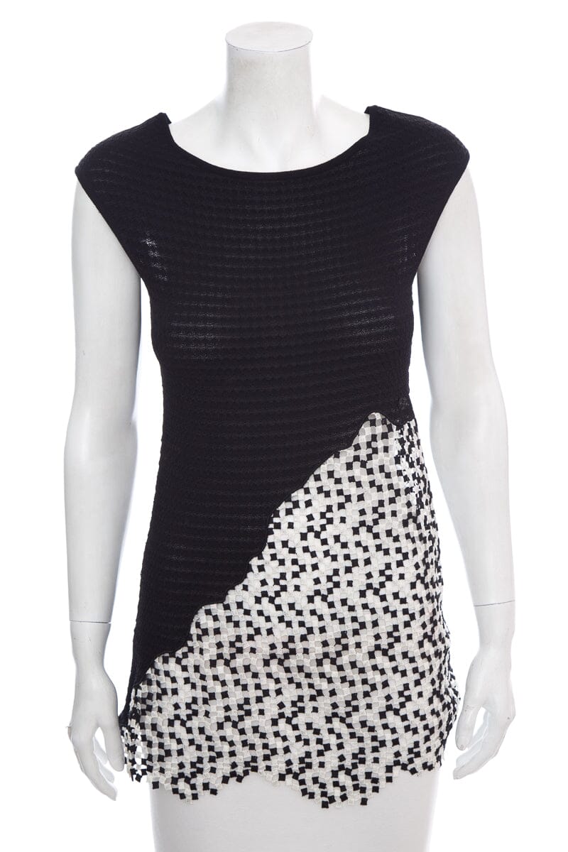 Chanel Black and White Sleeveless Blo  SZ 36