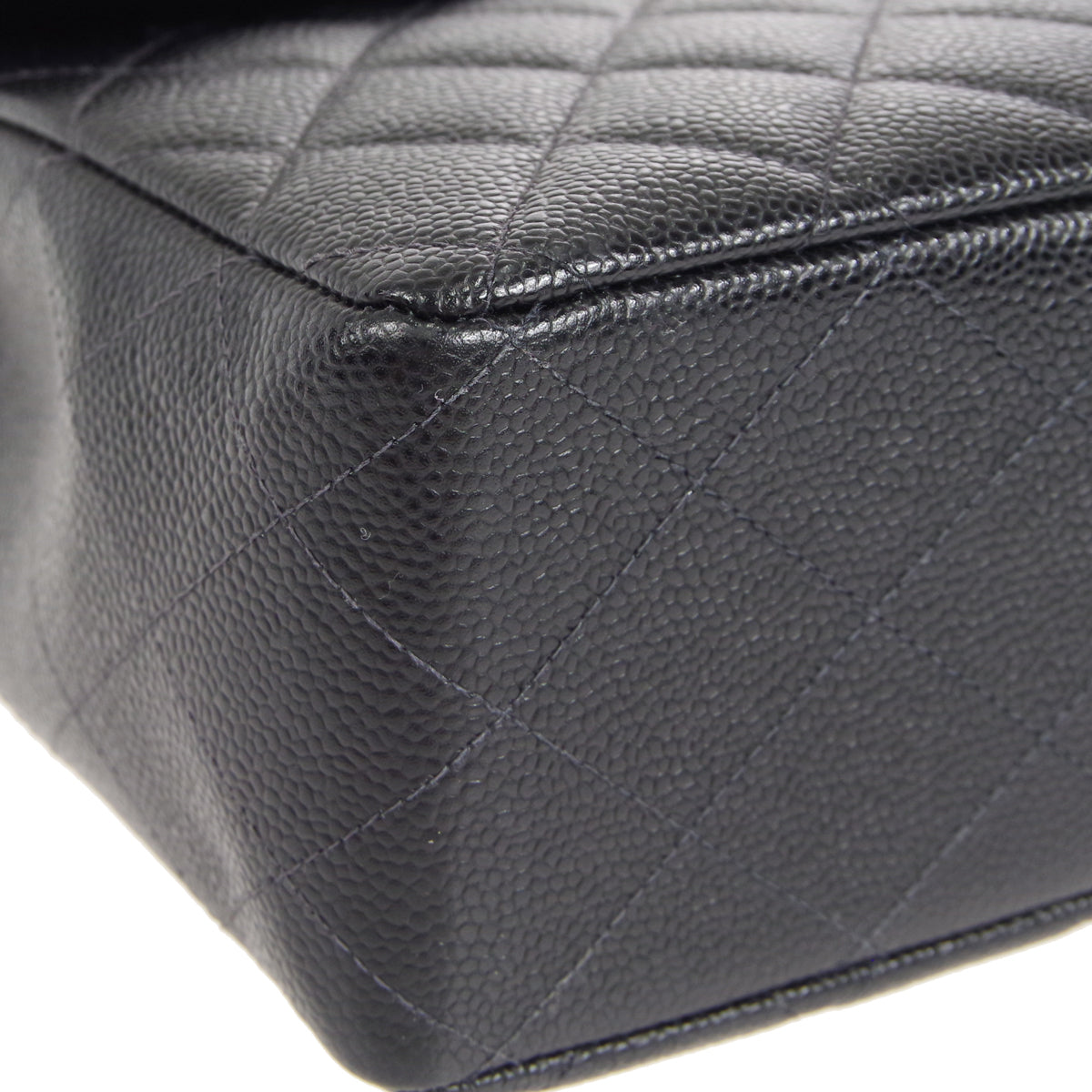 Chanel 2000-2001 Classic Flap Jumbo SHW Black Caviar