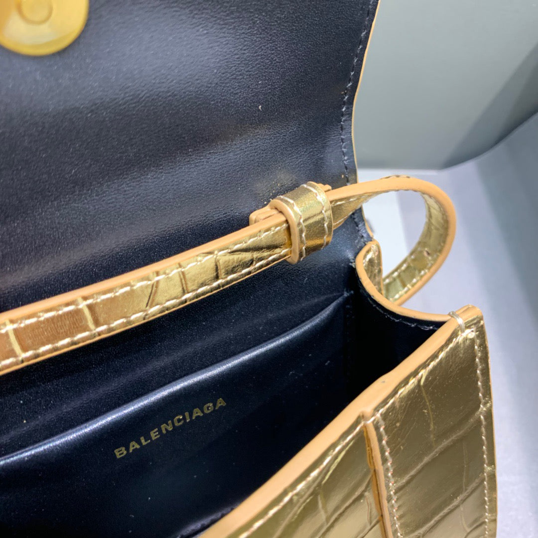 Top Quality Hourglass Mini Handbag In Gold, For Women,  Bags 4.7in/12cm