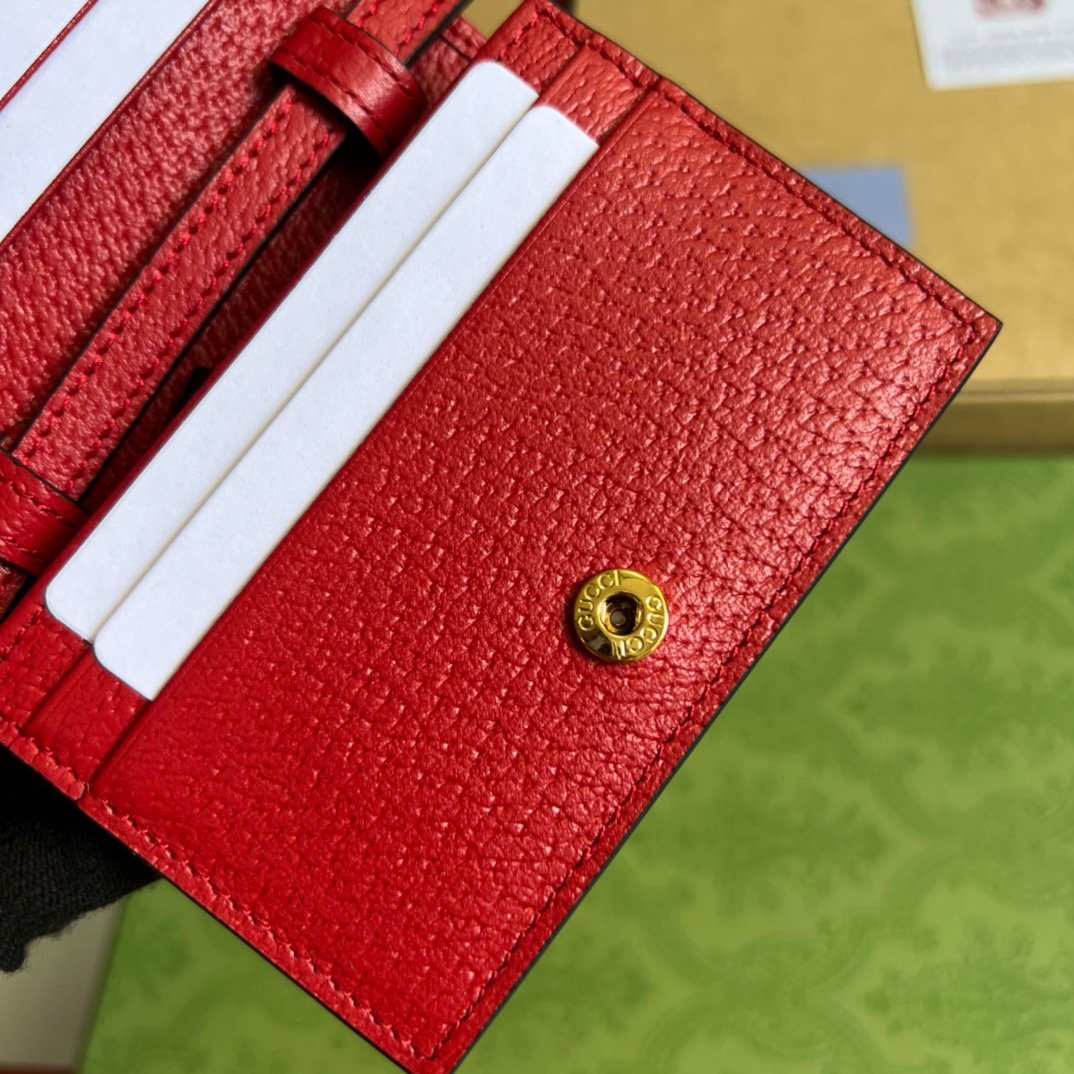 gg x Adidas Card Case With Horsebit Red For Women, Women’s Bags 4in/11cm gg‎