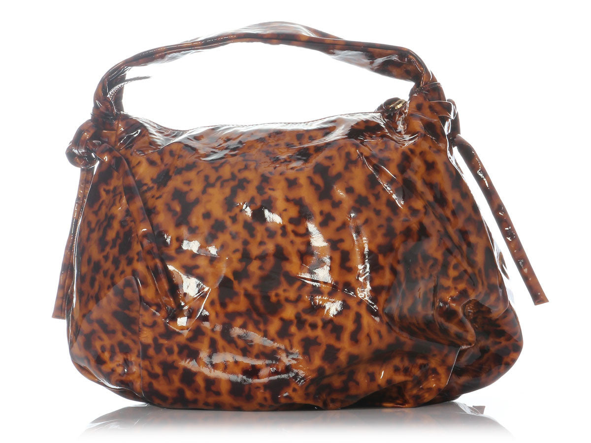 Gucci Large Tortoise Patent Hysteria Hobo