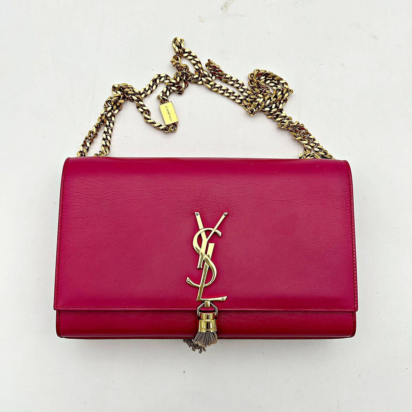 SAINT LAURENT Classic Monogram Kate Tassel Satchel Fuchsia ART2232497821
