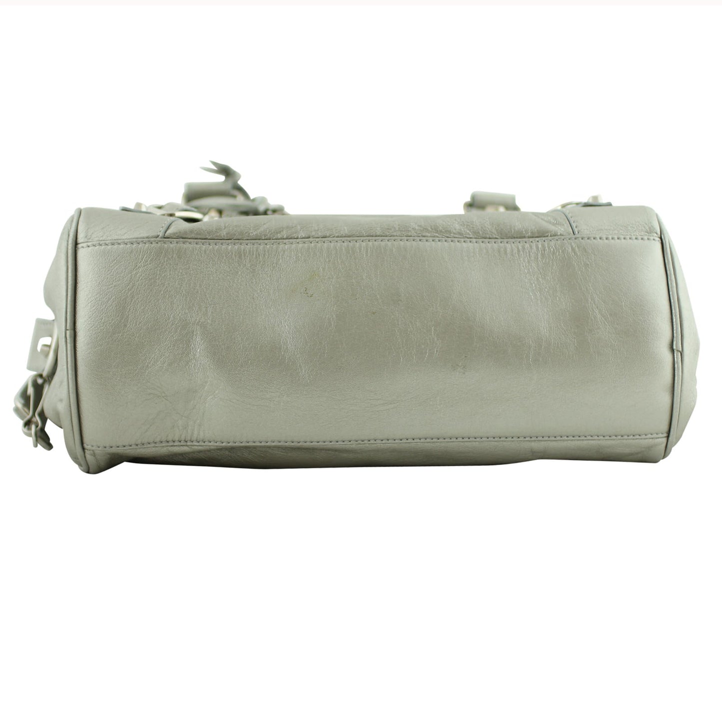 Balenciaga Metallic Leather Box Bag Silver
