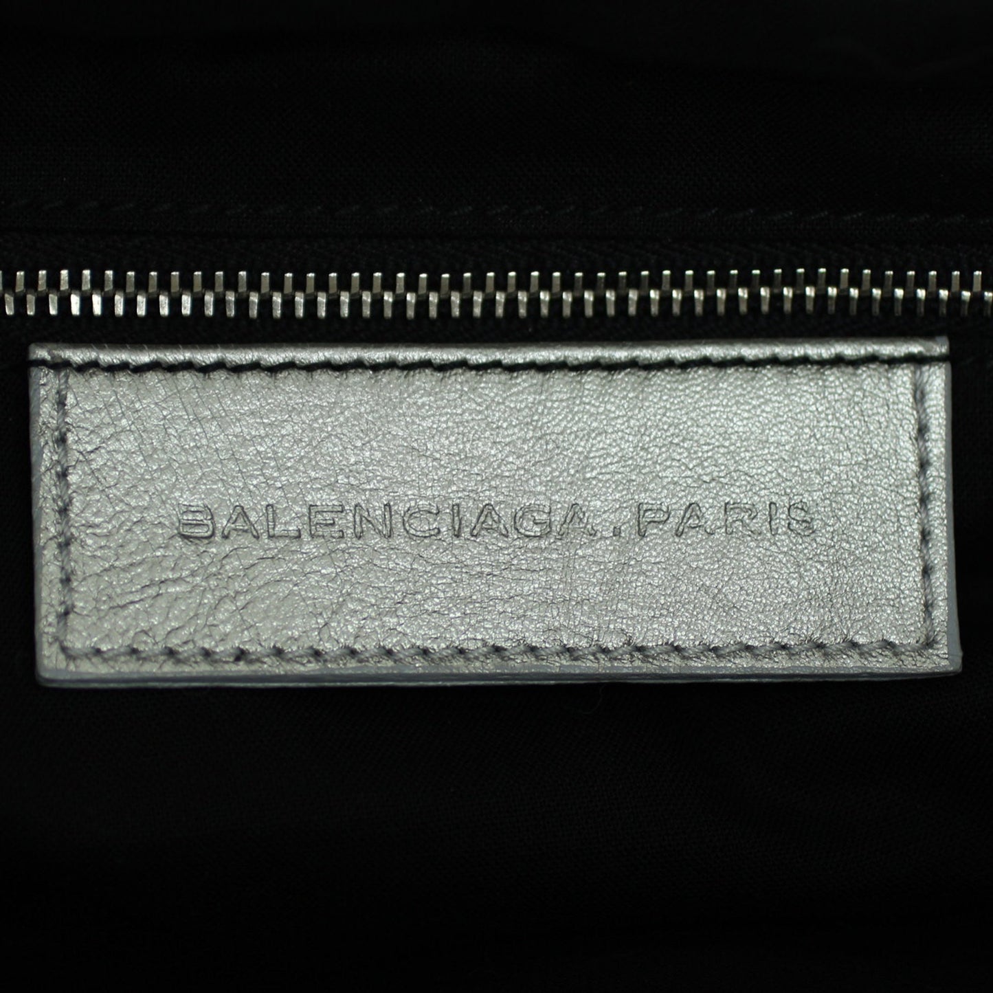 Balenciaga Metallic Leather Box Bag Silver