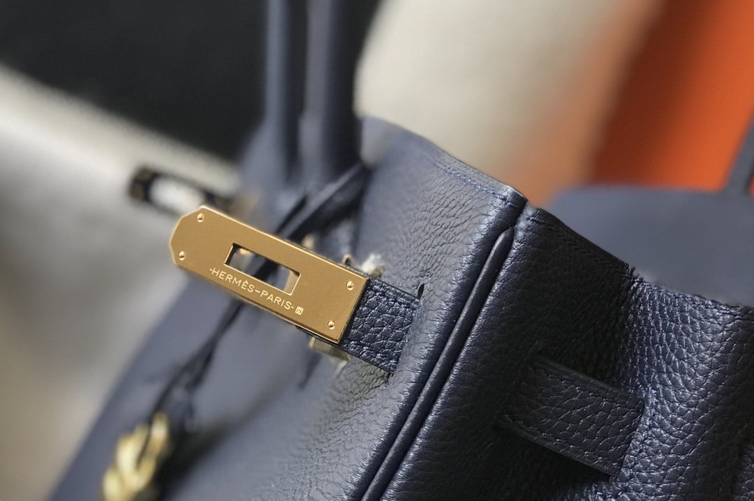 Top Quality Birkin Dark Blue For Women Gold-Toned Hardware 11in/30cm