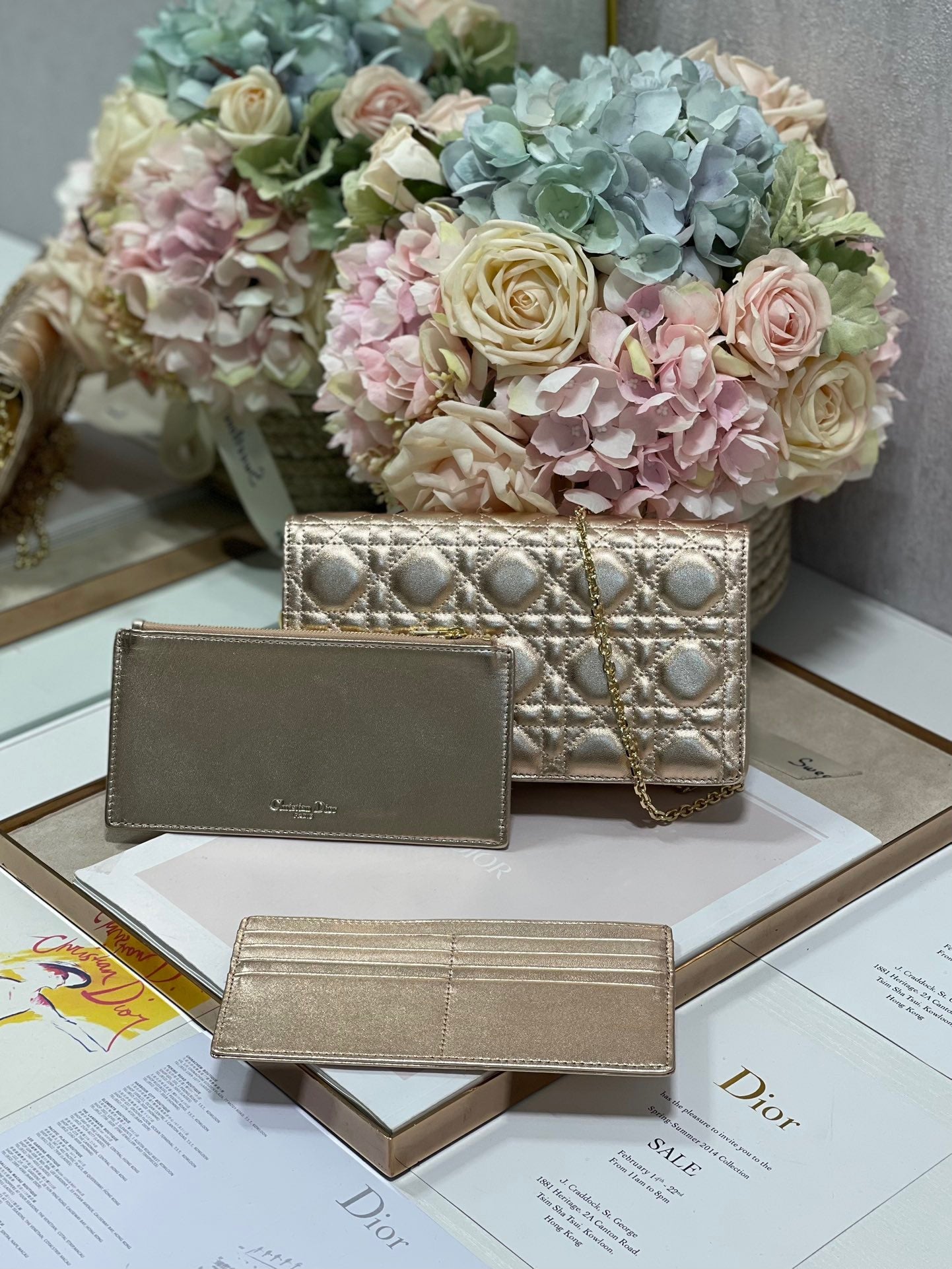 Top Quality Lady Pouch Gold, For Women, Womens Handbags 8.5in/21.5cm CD