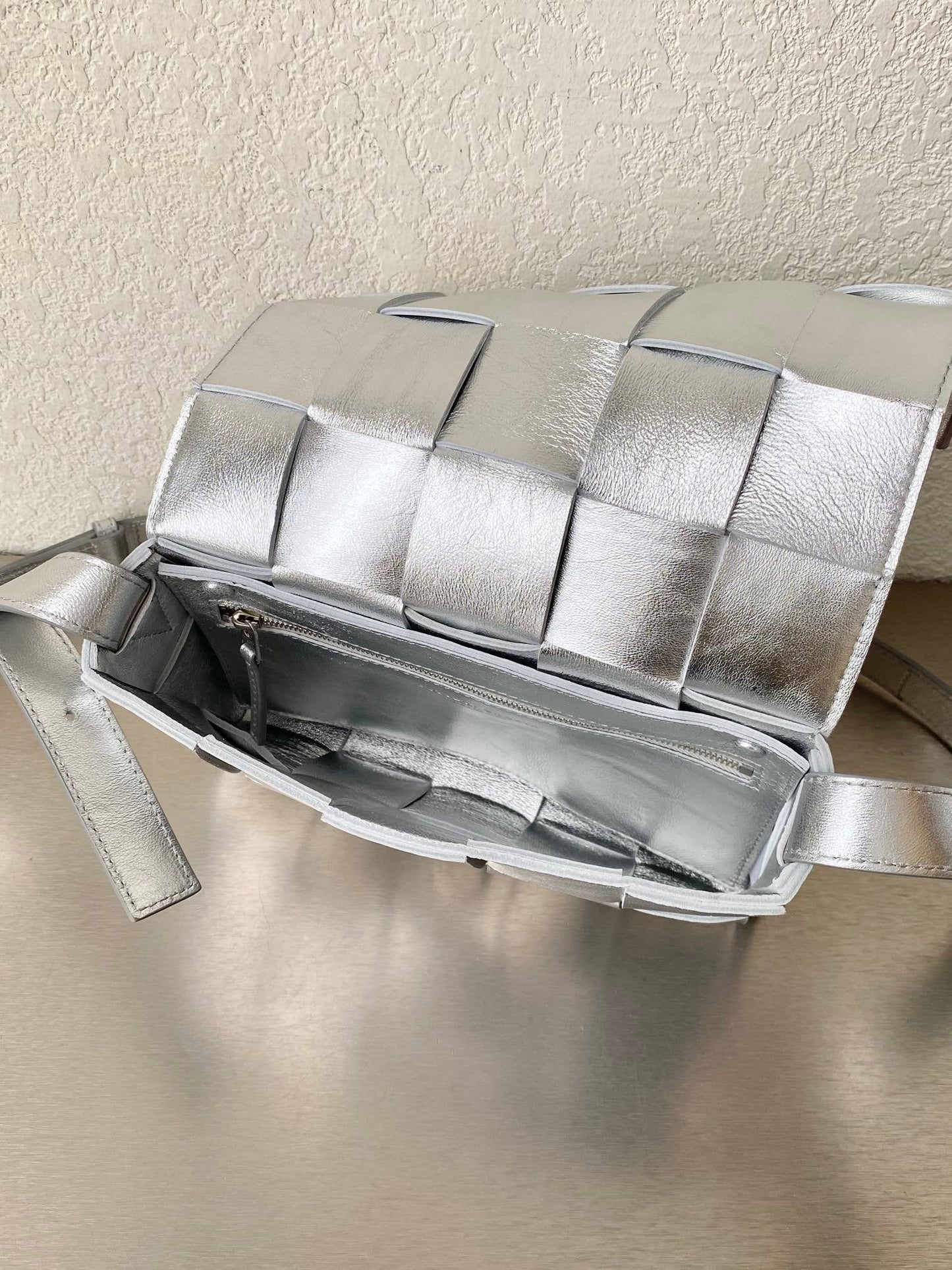Top Quality Cassette Crossbody Bag Silver, For Women, Bags 9.1in/23cm 