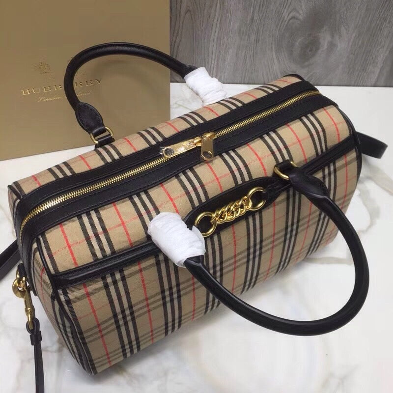 Top Quality Small 1983 Check LiNike Bowling Bag Black/Brown For Women, Women’s Bags 9.1in/23cm