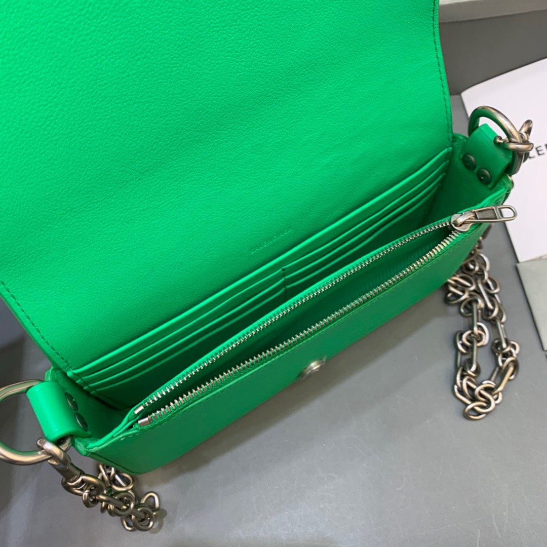 Top Quality Bondage Wallet With Chain Green, For Women,  Bags 8in/20cm