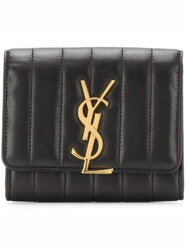 Luxury Saint Laurent Trending 2025 Vicky Small Half Wallet Black