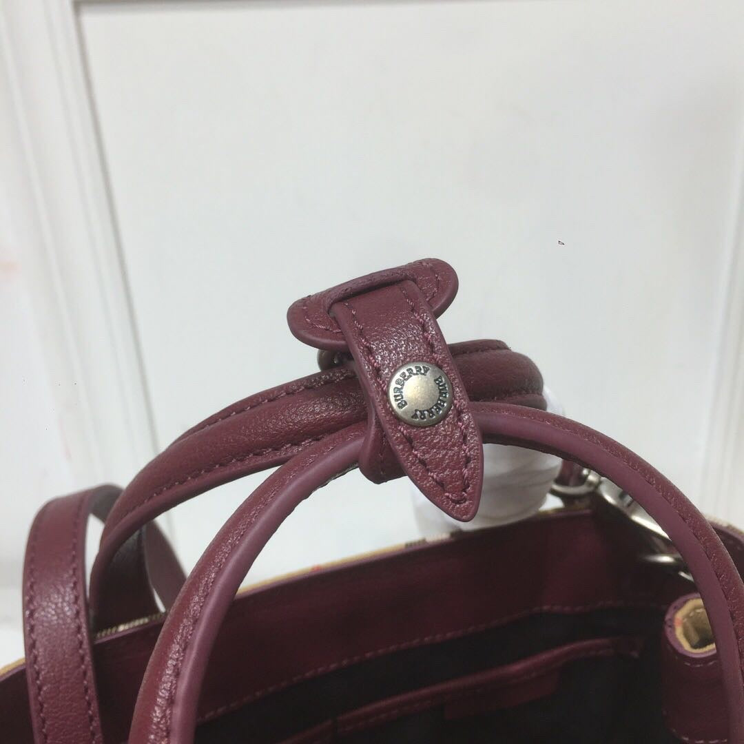 Top Quality Small Banner  Check And Tote Purple For Women, Women’s Bags 10.5in/26cm