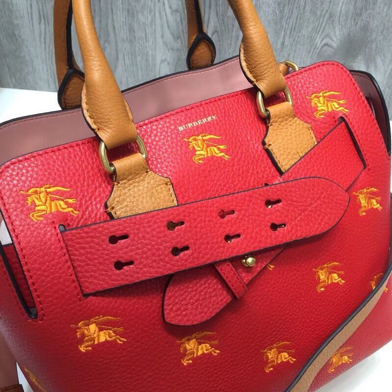 Top Quality The Small Equestrian Knight Top Handle Belt Bag Red For Women, Bags 14in/36cm
