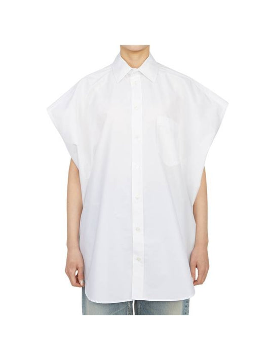 Luxury Balenciaga Trending 2025 Women's Sleeveless Button-Up Shirt White