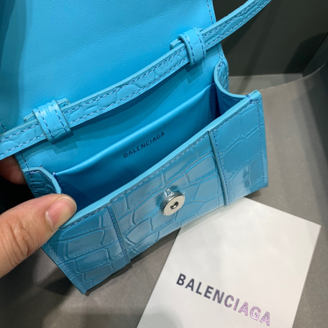 Top Quality Hourglass Mini Handbag In Blue, For Women,  Bags 4.7in/12cm