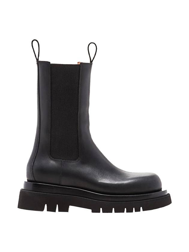 Luxury Bottega Veneta Lug Leather Chelsea Boots Black