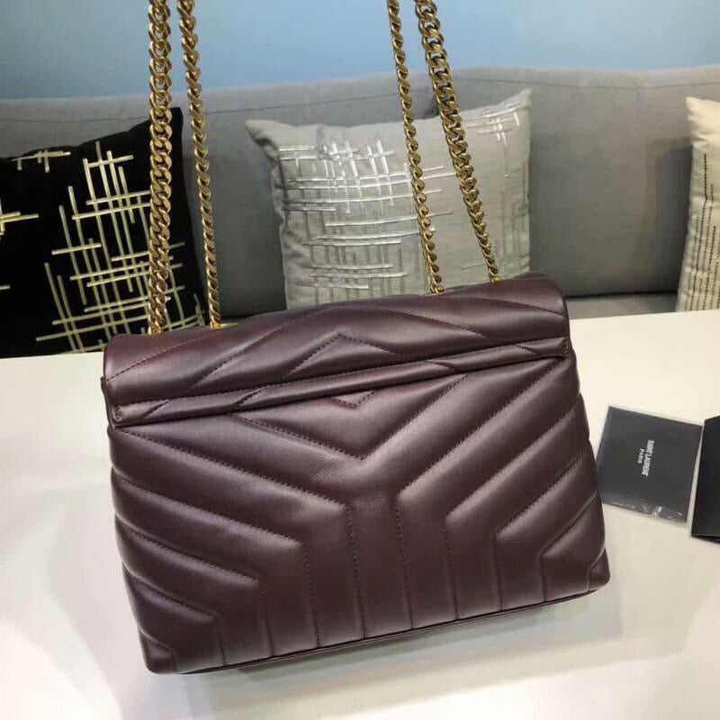 Top Quality Loulou Small Chain Bag In Matelassé "Y" Burgundy For Women 9.8in/23cm YSL 494699DV7276475