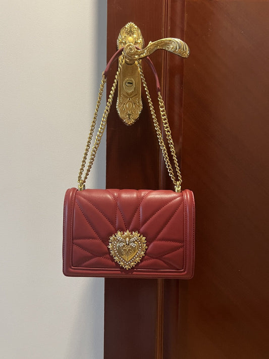Top Quality Large Devotion Bag In Quilted Nappa Burgundy For Women 10in/26cm Top QualityÂ 