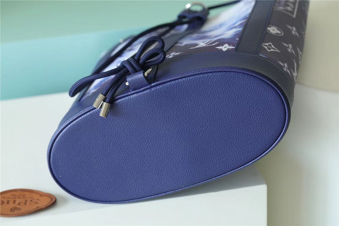 Top Quality Randonee Messenger Monogram Stripes Blue For Men, Bags, Shoulder And Crossbody Bags 10.4in/26cm Top Quality 