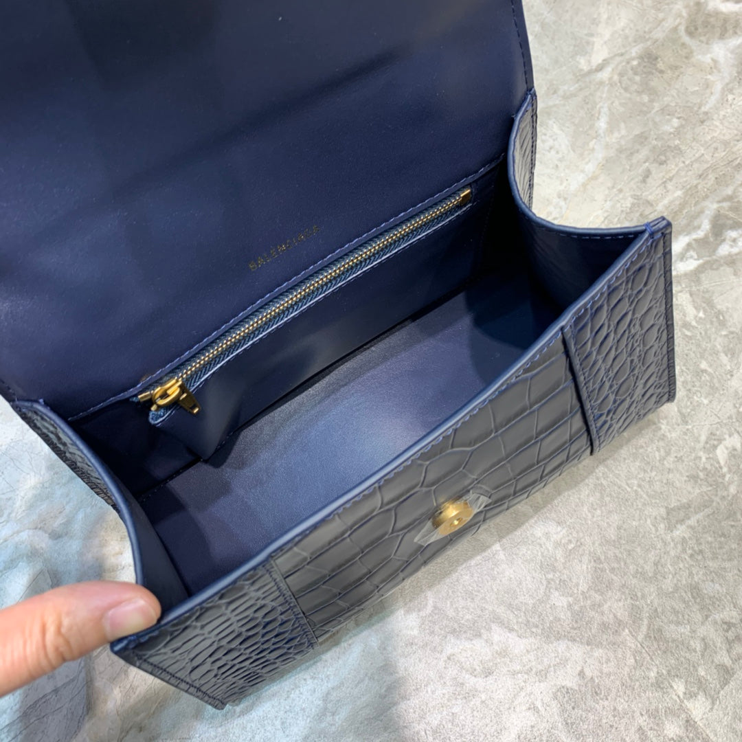 Top Quality Hourglass Small Handbag In Dark Blue, For Women,  Bags 9in/23cm 5935461LRGM4611