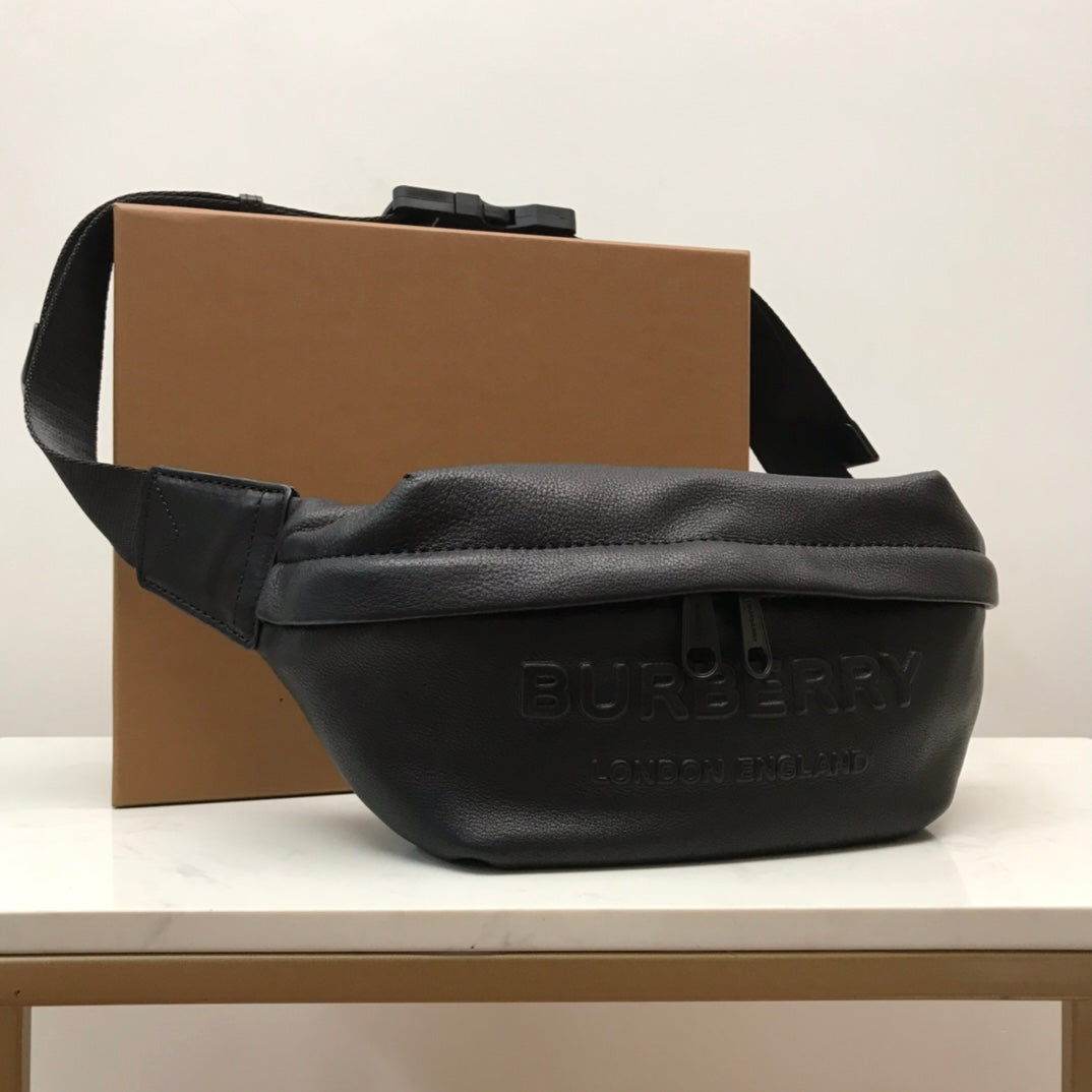 Top Quality Sonny Logo-Embossed Belt Bag Black For Men, Bags 12.2in/31cm