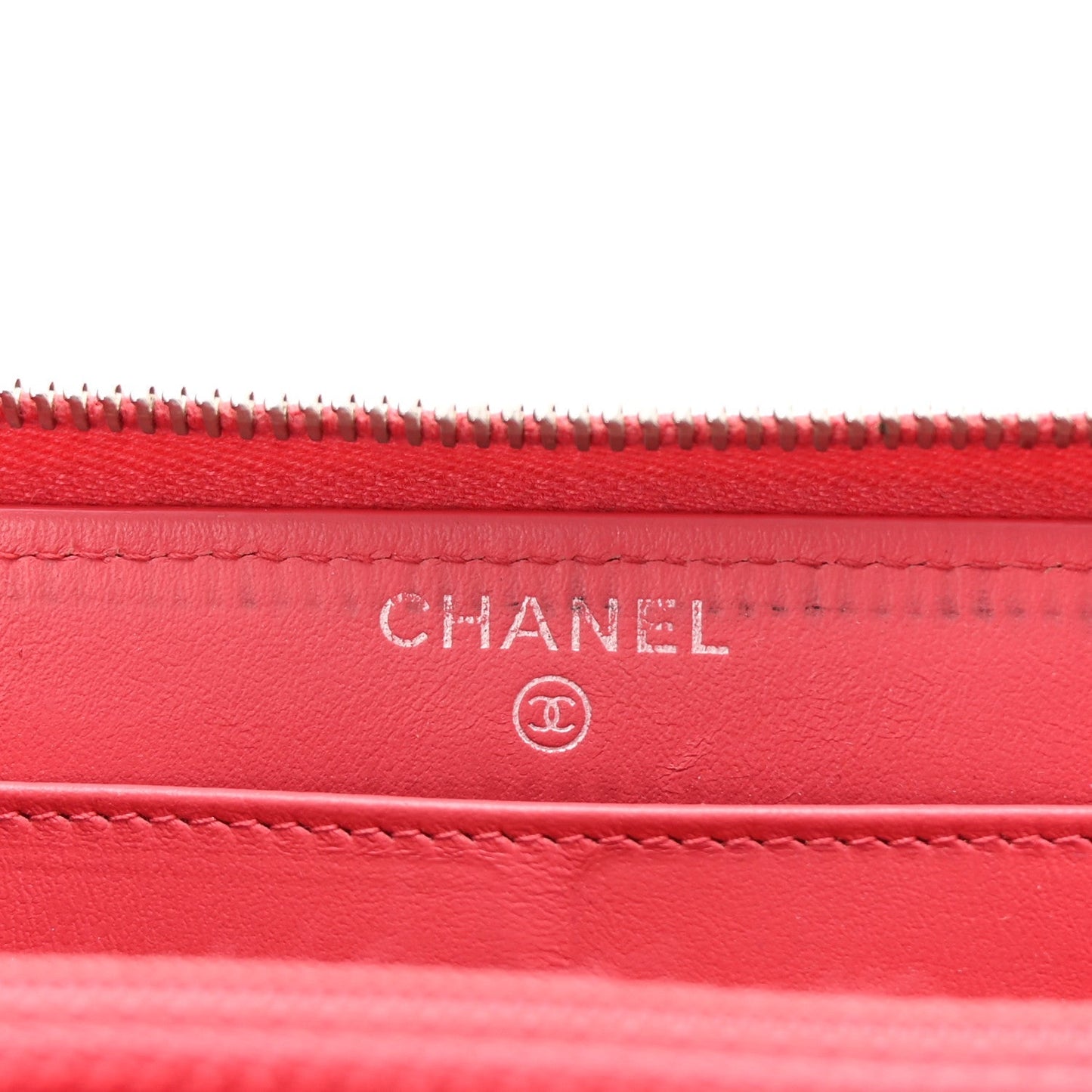 Chanel Caviar Quilted Large Gusset Zip Around Wallet Pink