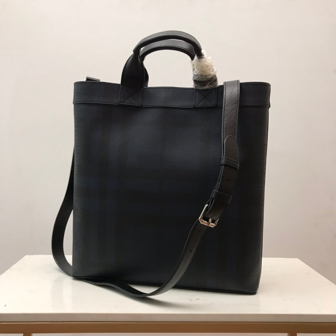Top Quality Logo Graphic Convertible Tote London Check Canvas Large For Men, Bags 15in/38cm