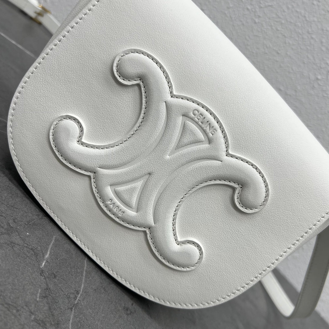 Top Quality Folco Cuir Triomphe White For Women 7in/19cm 198263DU3.01BC