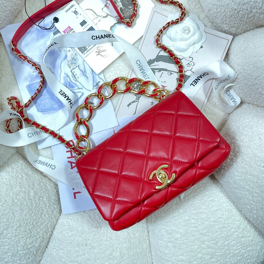 CHL Top Qualityap Bag Gold Hardware Red For Women Handbags, Shoulder Bags 7.9in/20cm AS3366