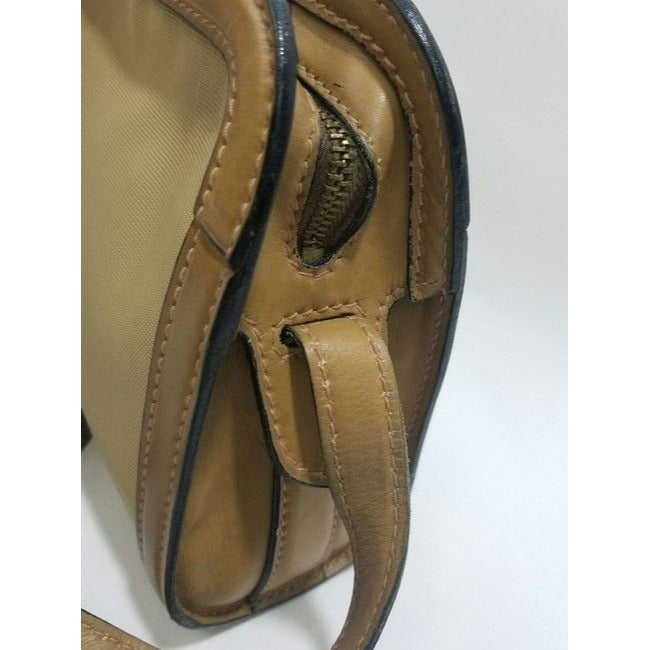 Gucci   Khaki Canvas And Leather Canvas Shoulder Bag