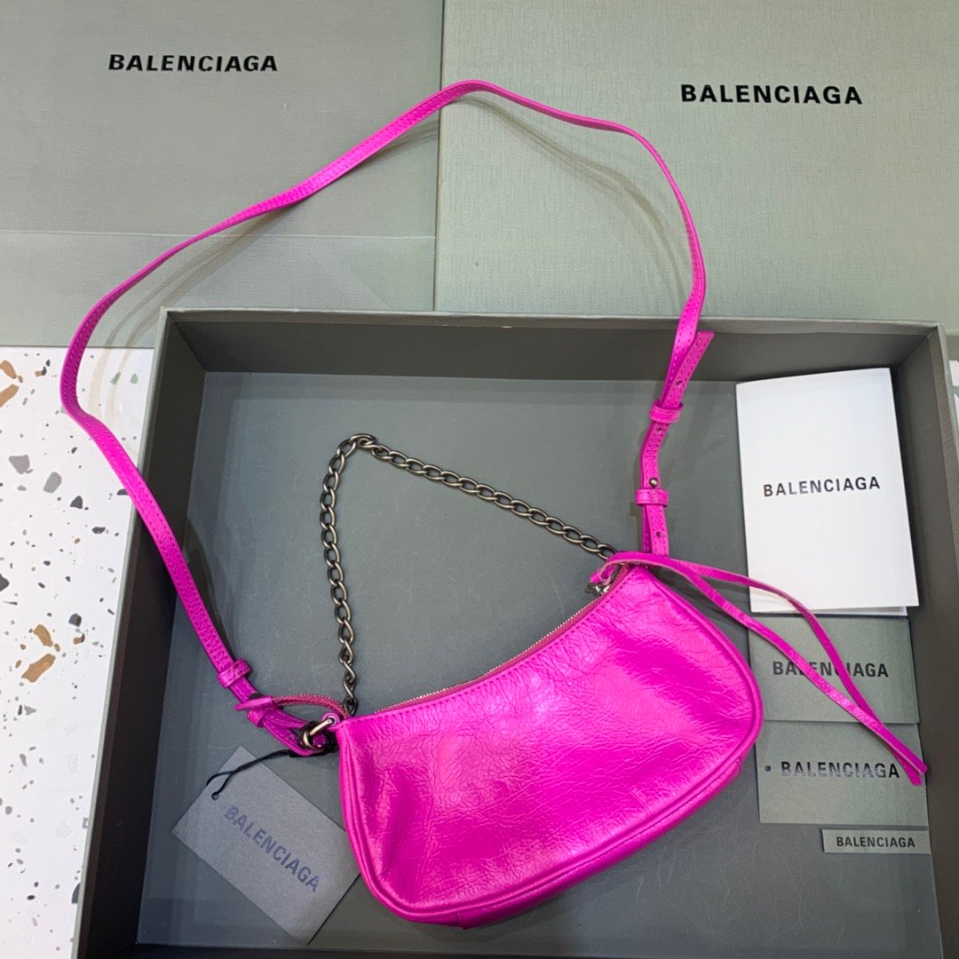 Top Quality Le Cagole Mini Bag With Chain In Dark Pink, For Women,  Bags 8.2in/21cm