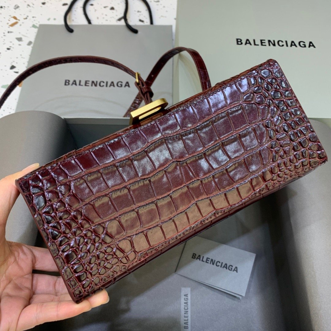 Top Quality Hourglass Small Handbag In Dark Red, For Women,  Bags 9in/23cm