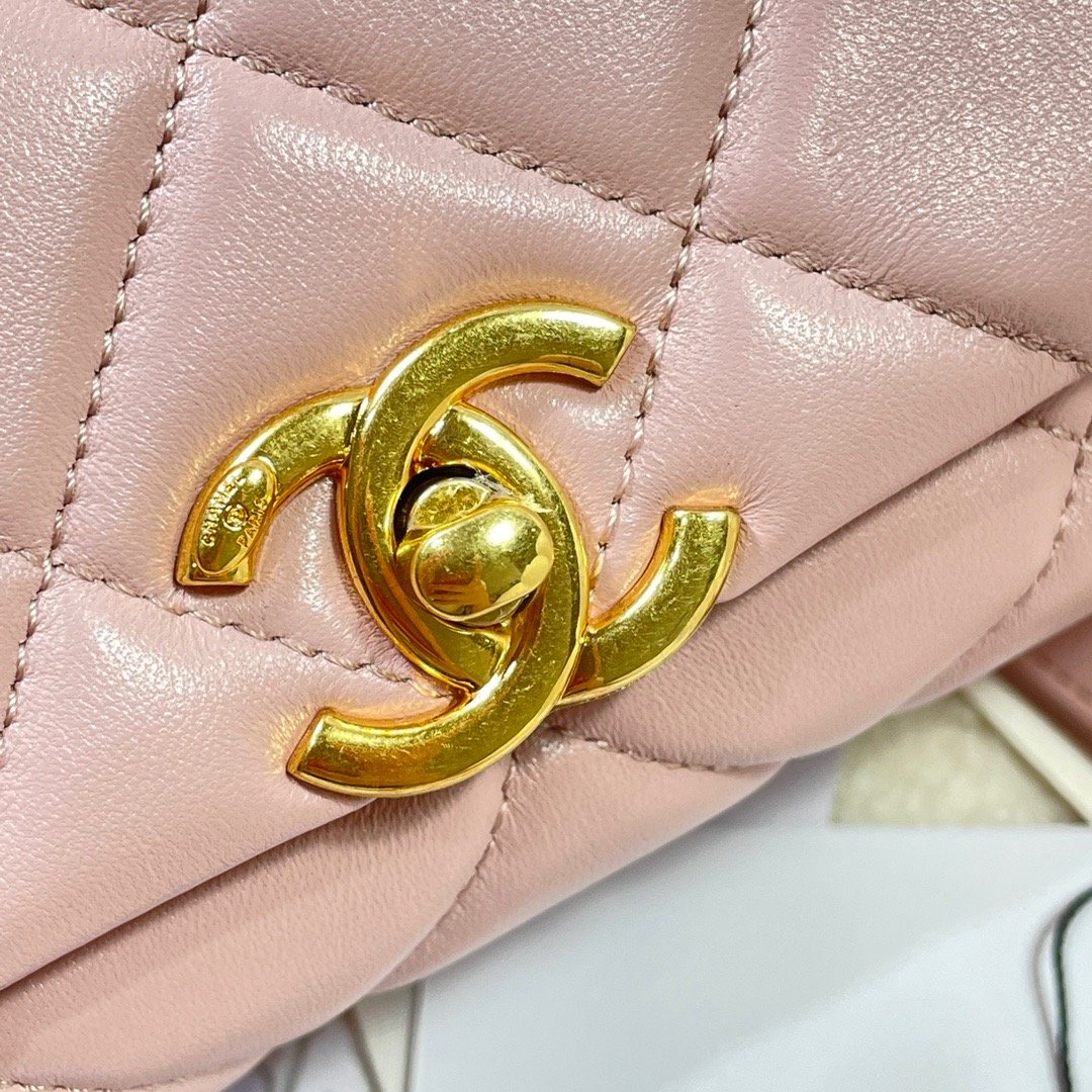 CHLLarge Flap Bag Gold Hardware PiNike For Women, Women’s Handbags, Shoulder Bags 9.1in/23cm AS3367