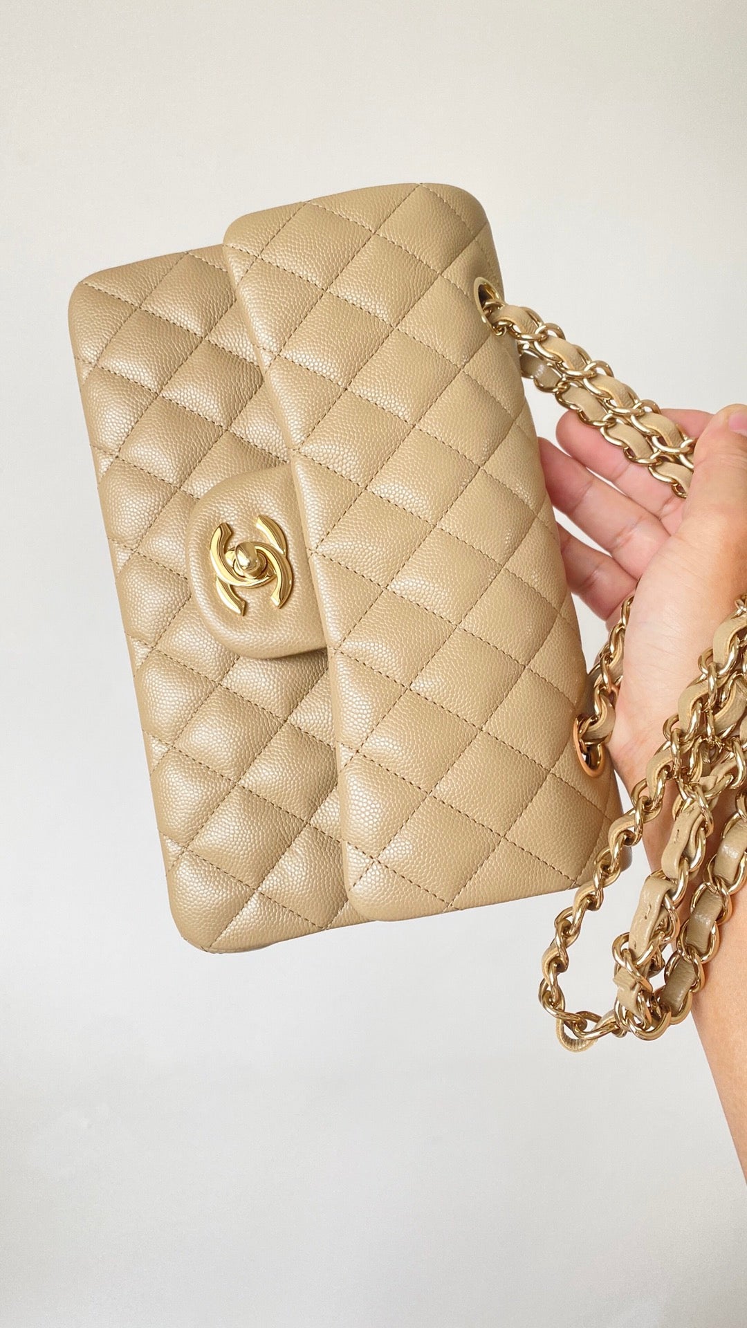 CHLSmall Classic Handbag Beige For Women Bags 9.1in/23cm