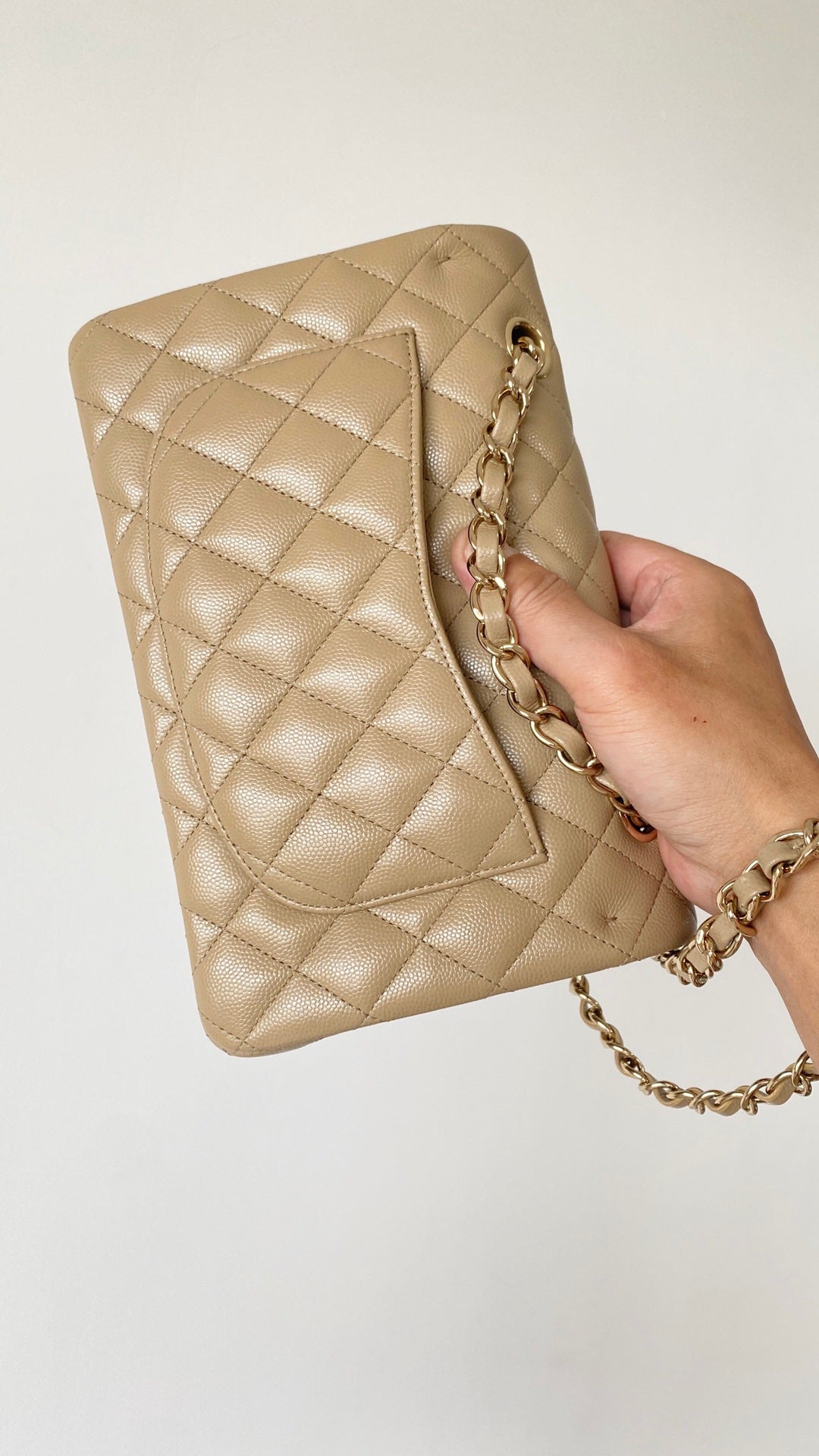 CHLSmall Classic Handbag Beige For Women Bags 9.1in/23cm