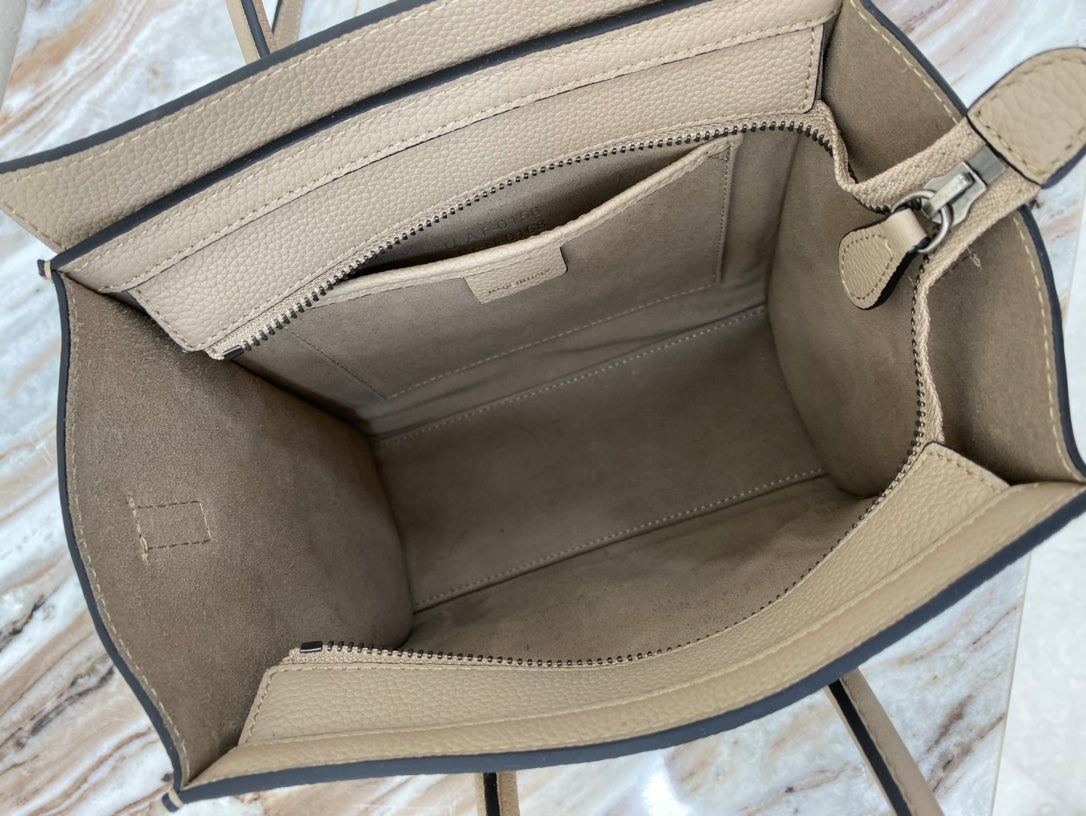 Top Quality Nano LuGucciage Bag In Drummed Brown For Women 8in/20cm 