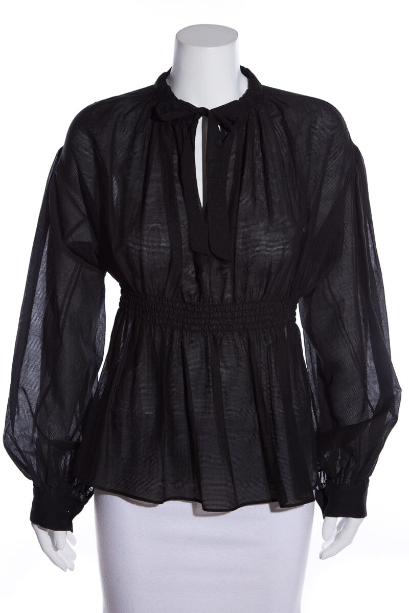 Chanel Black L/S Peasant Blo  SZ 36
