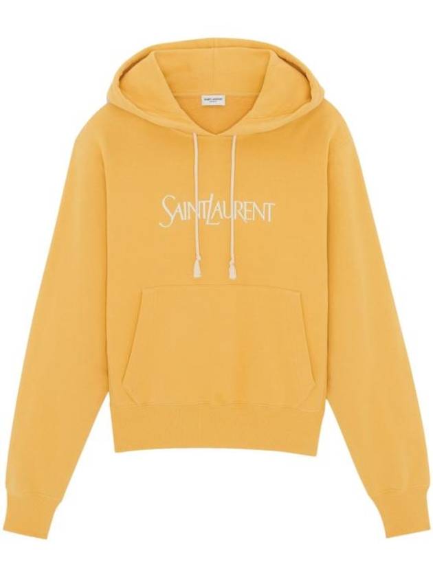 Luxury Saint Laurent Trending 2025 Logo Print Cotton Hoodie Yellow