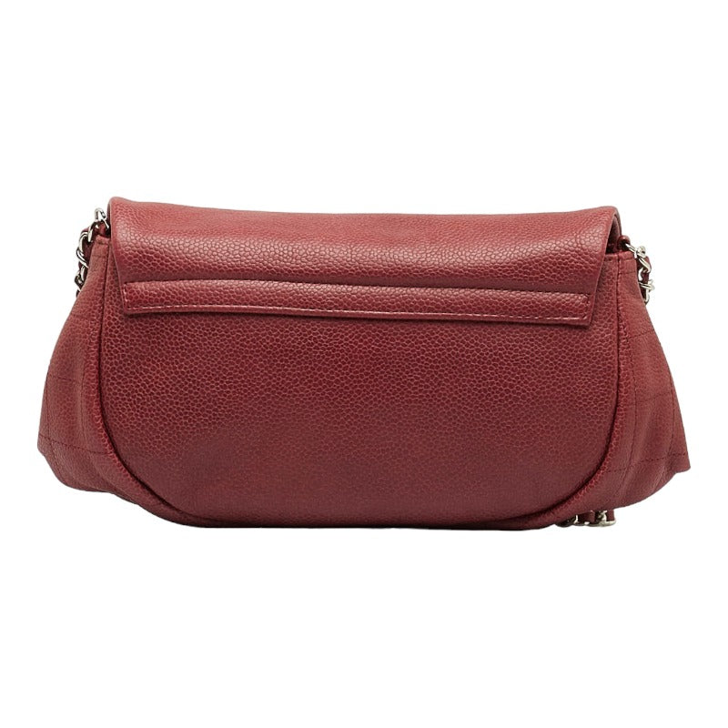 Chanel Cocomark Half Moon Chain houlder Bag Wine Red Caviar S  CHANEL
