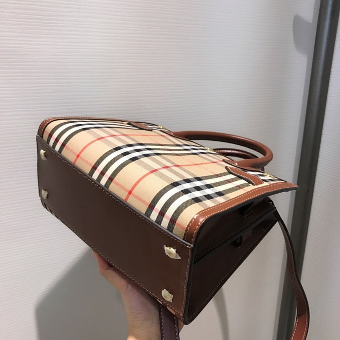 Top Quality Mini  Check Two-handle Title Bag Archive Beige For Women, Bags 10.2in/26cm 80252671