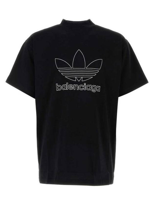 Luxury Balenciaga Trending 2025 Logo Printing Oversized Short Sleeve T-Shirt Black