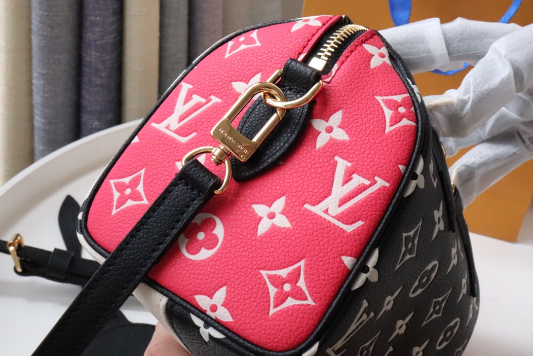 Top Quality Speedy Bandoulière 20 Monogram Empreinte Black/White/Pink For Women, WoHandbags 8.1in/21cm Top Quality M46088