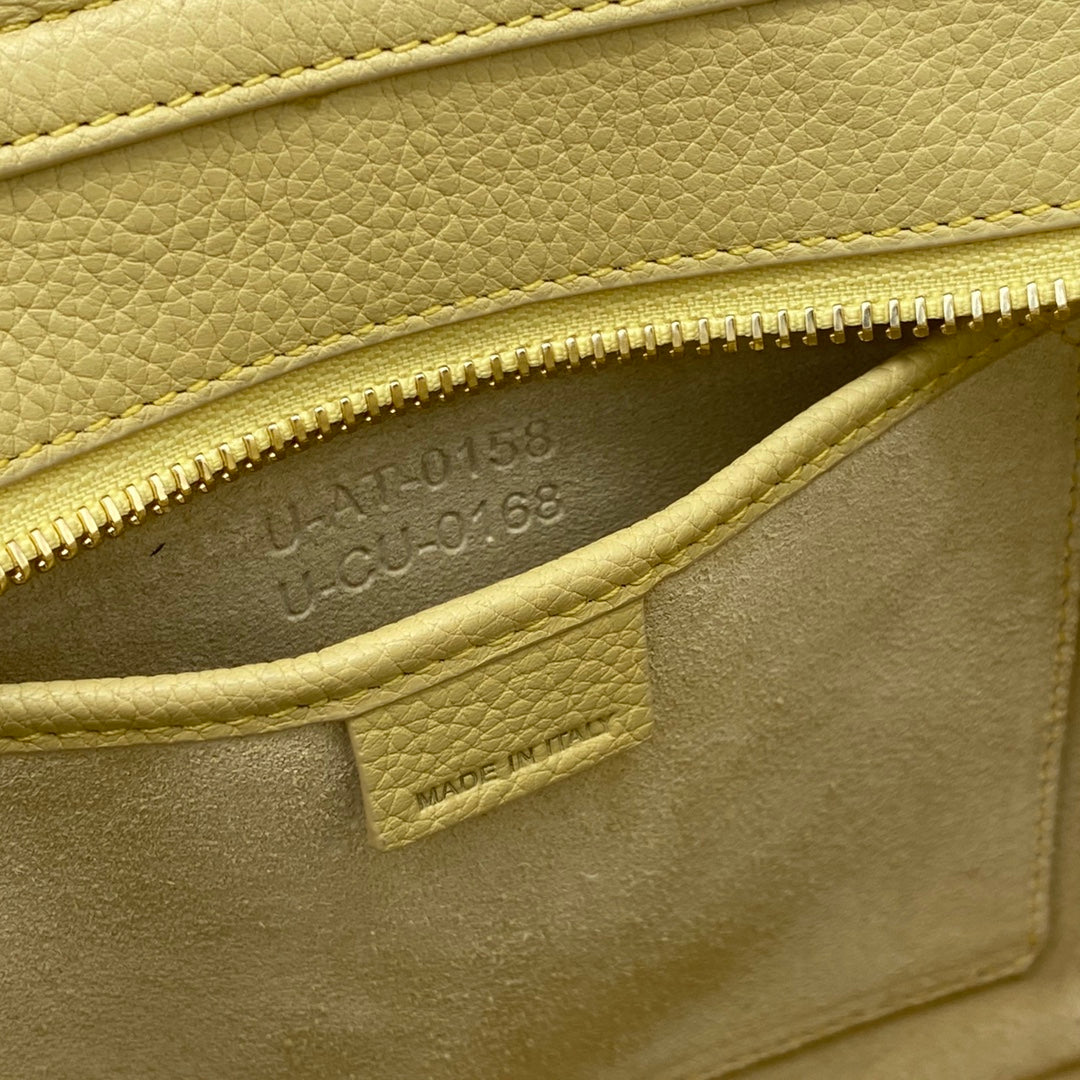 Top Quality Nano LuGucciage Bag In Drummed Yellow For Women 8in/20cm