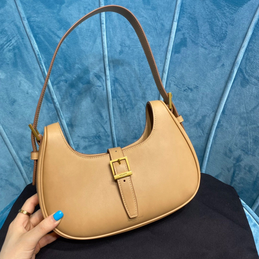 Top Quality Le Fermoir Hobo Bag Brown For Women 9.5in/24cm YSL 