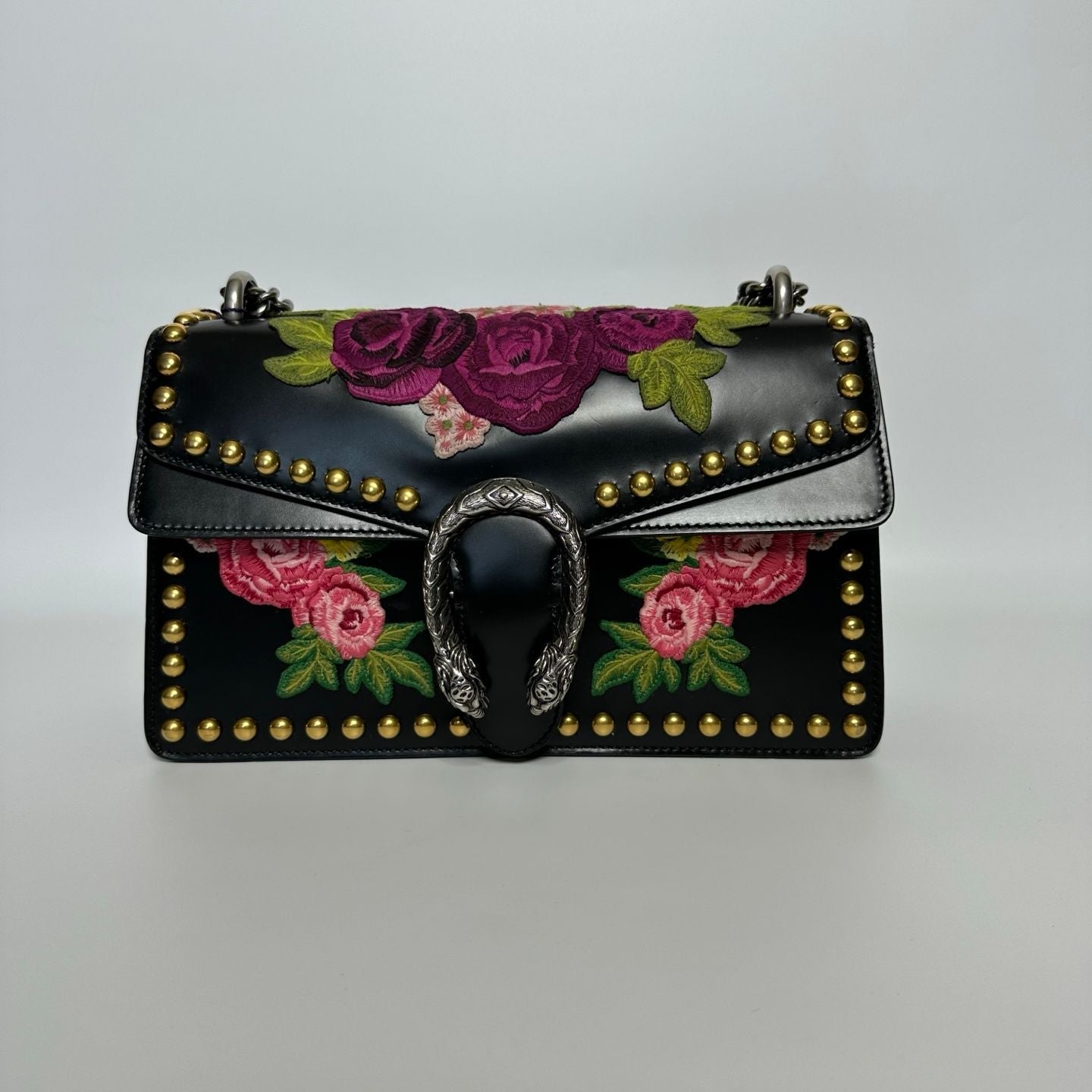 Gucci Dionysus Shoulder Bag Flower Embroidered Black - NG