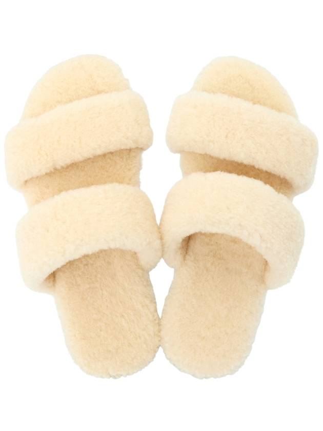 Luxury Saint Laurent Trending 2025 Shearling Sandal Slippers White