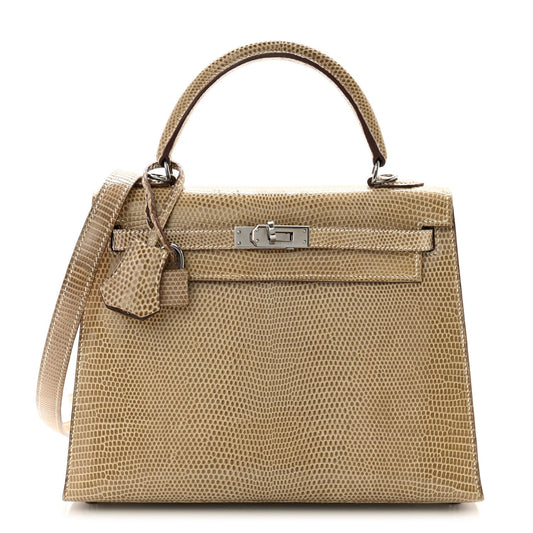 Hermes Lizard Niloticus Kelly Sellier 25 Ficelle