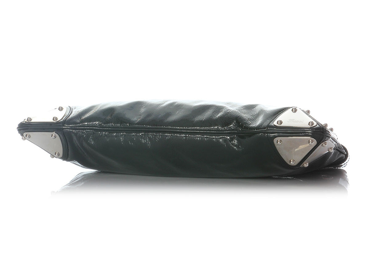 Gucci Large Black Patent Indy Clutch