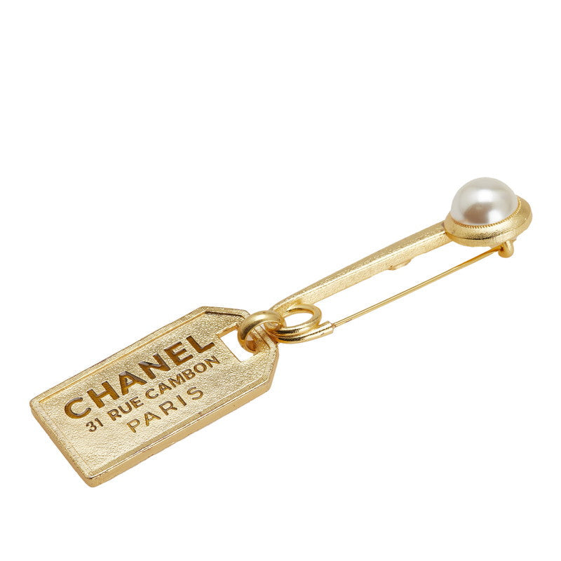 Chanel Cambon Plate Safety Pin Brooch