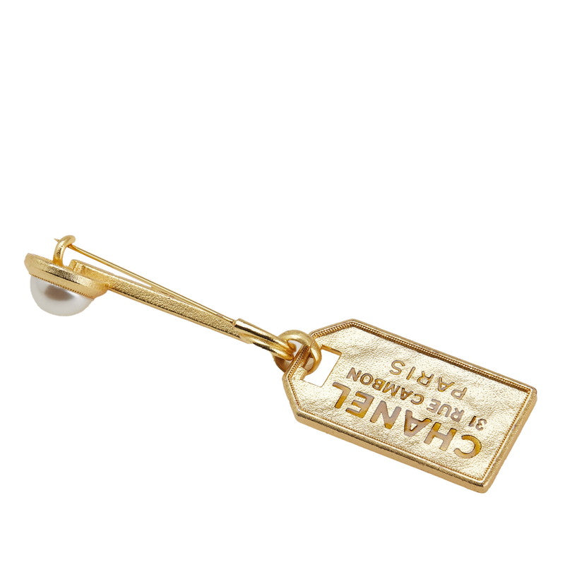 Chanel Cambon Plate Safety Pin Brooch