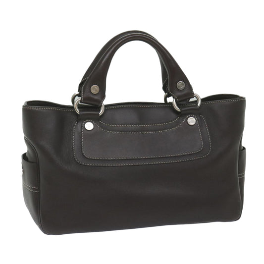 Luxury CELINE Hand Bag Leather Brown  10411